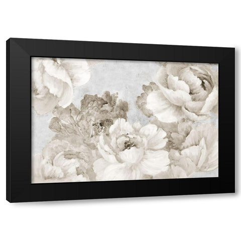 White Neutral Floral Chic Black Modern Wood Framed Art Print with Double Matting by Loreth, Lanie