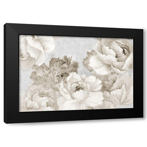 White Neutral Floral Chic Black Modern Wood Framed Art Print by Loreth, Lanie