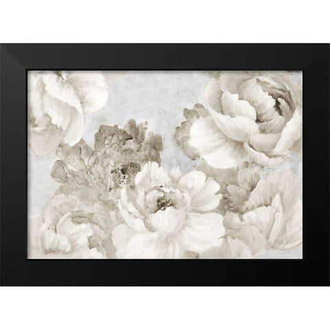 White Neutral Floral Chic Black Modern Wood Framed Art Print by Loreth, Lanie