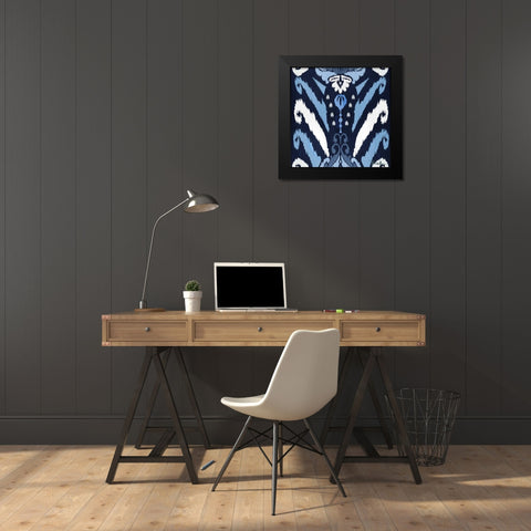 Flourish Square with Border I Black Modern Wood Framed Art Print by Pinto, Patricia