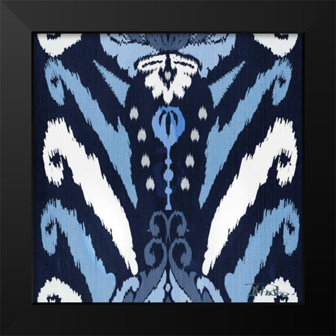 Flourish Square with Border I Black Modern Wood Framed Art Print by Pinto, Patricia