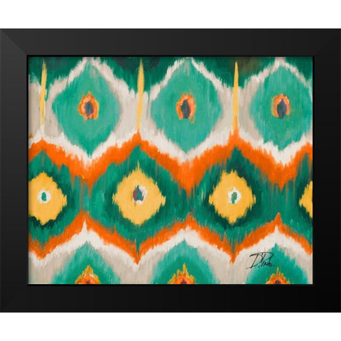 Tropical Ikat II Black Modern Wood Framed Art Print by Pinto, Patricia