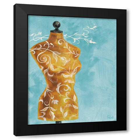 Dressmakers Assistant I Black Modern Wood Framed Art Print by Urban Pearl Collection, Llc