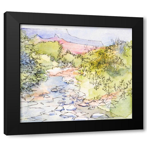 Along the River Black Modern Wood Framed Art Print by Slivka, Jane