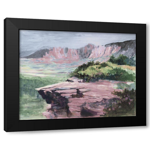 Quiet Colorful View Black Modern Wood Framed Art Print by Slivka, Jane
