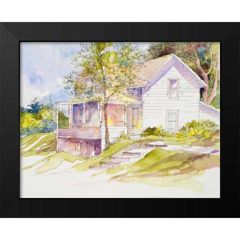 Colorful View Black Modern Wood Framed Art Print by Slivka, Jane
