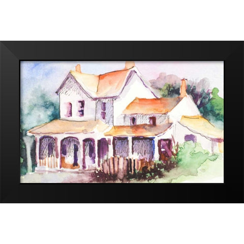 Cozy Cottage I Black Modern Wood Framed Art Print by Slivka, Jane