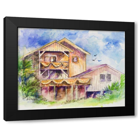 Folly Beach Black Modern Wood Framed Art Print by Slivka, Jane