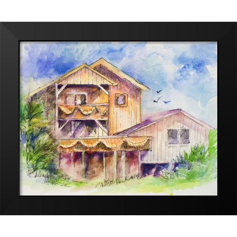 Folly Beach Black Modern Wood Framed Art Print by Slivka, Jane