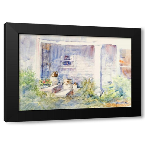 Front Porch Black Modern Wood Framed Art Print with Double Matting by Slivka, Jane