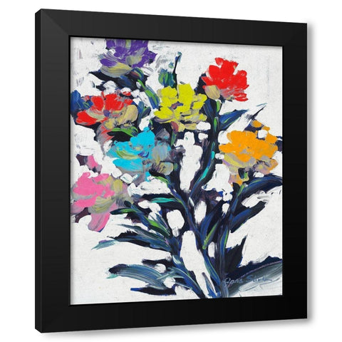 Graceful Neon Black Modern Wood Framed Art Print by Slivka, Jane