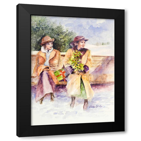 Holiday Spirit Black Modern Wood Framed Art Print with Double Matting by Slivka, Jane