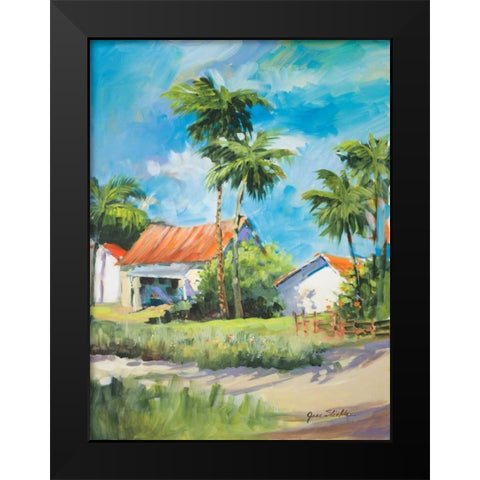 House on the Beach Black Modern Wood Framed Art Print by Slivka, Jane