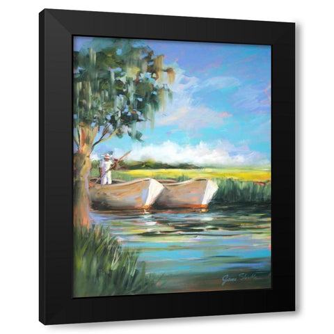 On the Water Black Modern Wood Framed Art Print by Slivka, Jane