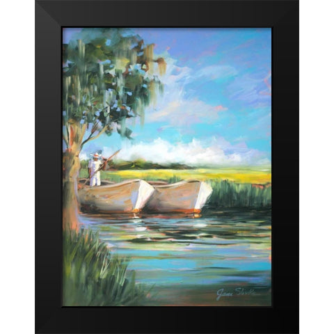 On the Water Black Modern Wood Framed Art Print by Slivka, Jane