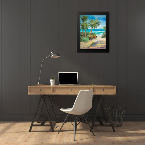 Palm Path Black Modern Wood Framed Art Print by Slivka, Jane