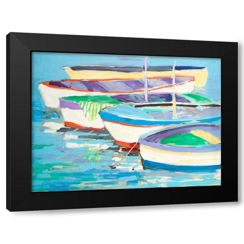 Row Your Boats Black Modern Wood Framed Art Print by Slivka, Jane