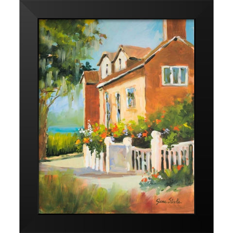 Summertime Cottage Black Modern Wood Framed Art Print by Slivka, Jane