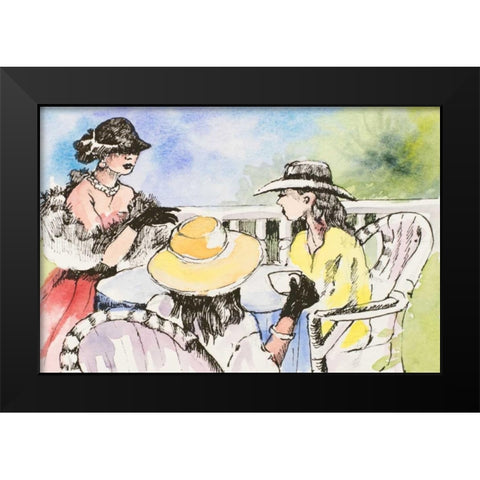 Tea Party Black Modern Wood Framed Art Print by Slivka, Jane