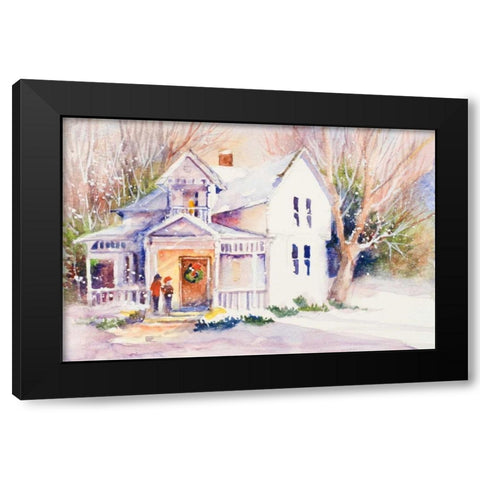 Winter Stroll Black Modern Wood Framed Art Print by Slivka, Jane