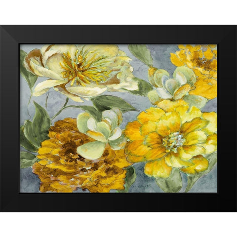 Savvy with Yellow Succulents Black Modern Wood Framed Art Print by Loreth, Lanie