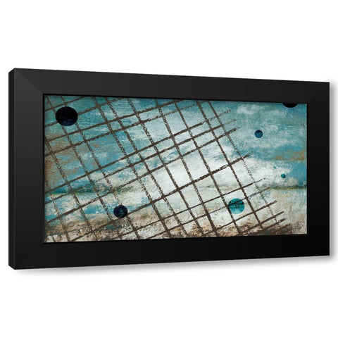 Return to the Blue Abstract I Black Modern Wood Framed Art Print with Double Matting by Marcon, Michael