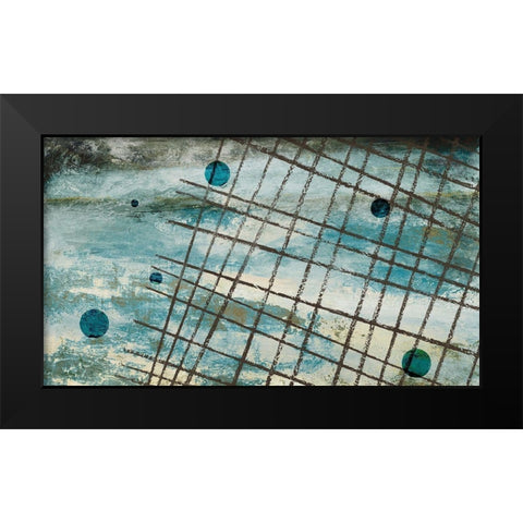Return to the Blue Abstract II Black Modern Wood Framed Art Print by Marcon, Michael