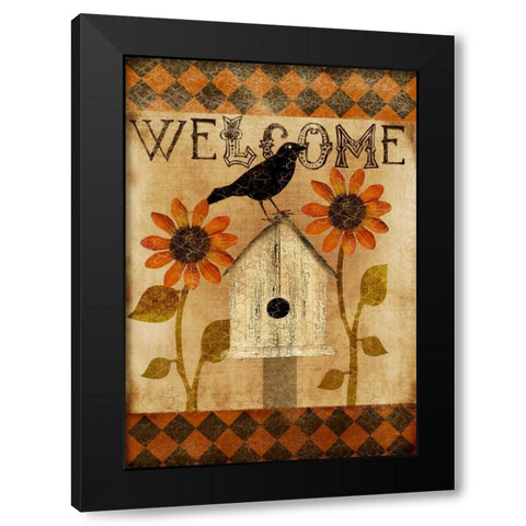 Welcome Fall Black Modern Wood Framed Art Print with Double Matting by Albert, Beth