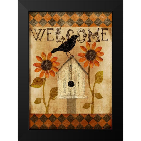 Welcome Fall Black Modern Wood Framed Art Print by Albert, Beth