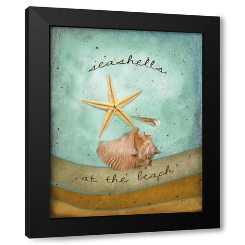 Seashells Black Modern Wood Framed Art Print with Double Matting by Albert, Beth