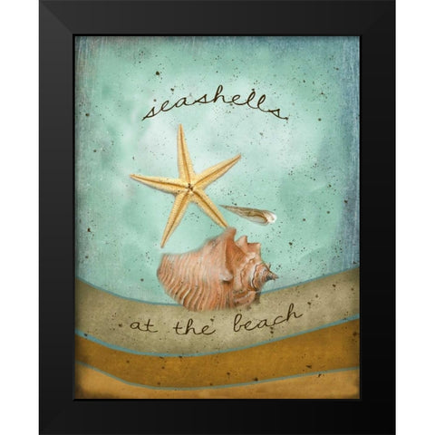 Seashells Black Modern Wood Framed Art Print by Albert, Beth