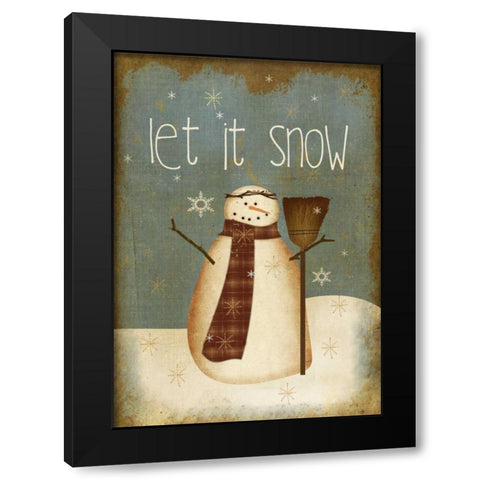 Let it Snow Black Modern Wood Framed Art Print with Double Matting by Albert, Beth