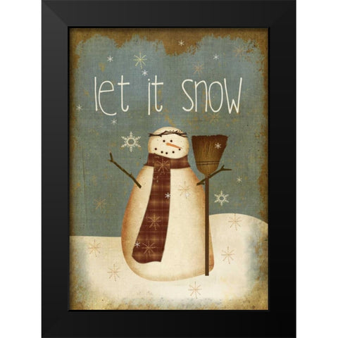 Let it Snow Black Modern Wood Framed Art Print by Albert, Beth