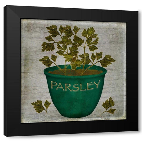 Herb Parsley Black Modern Wood Framed Art Print with Double Matting by Albert, Beth
