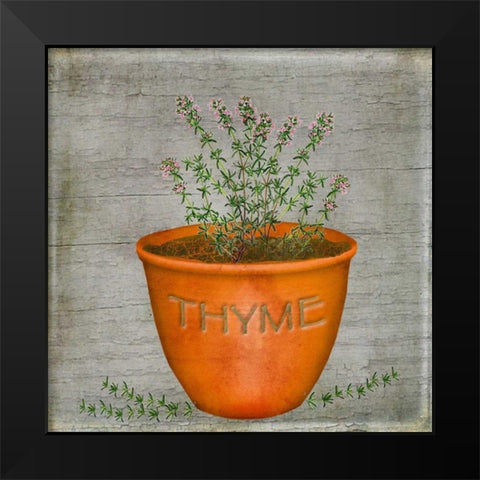 Herb Thyme Black Modern Wood Framed Art Print by Albert, Beth