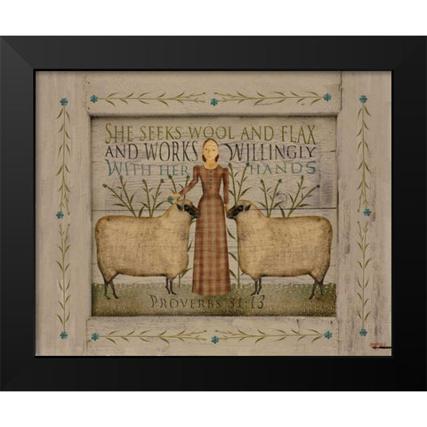 She Seeks Black Modern Wood Framed Art Print by Albert, Beth