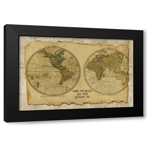 Antique Map I Black Modern Wood Framed Art Print by Albert, Beth