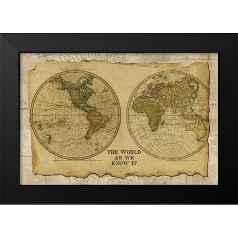Antique Map I Black Modern Wood Framed Art Print by Albert, Beth
