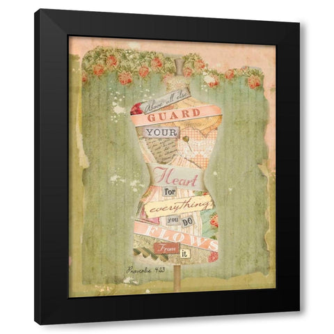 Guard Your Heart I Black Modern Wood Framed Art Print by Albert, Beth