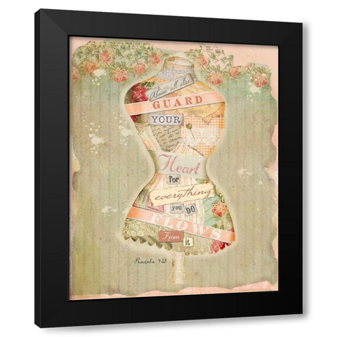 Guard Your Heart II Black Modern Wood Framed Art Print by Albert, Beth
