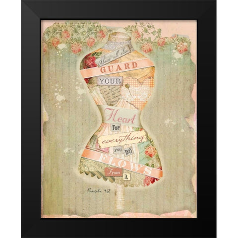 Guard Your Heart II Black Modern Wood Framed Art Print by Albert, Beth