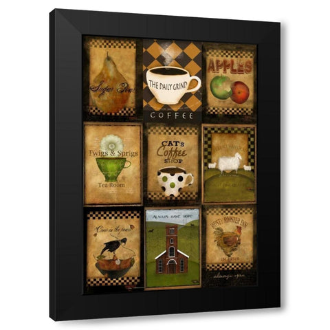 Kitchen Tiles Black Modern Wood Framed Art Print by Albert, Beth