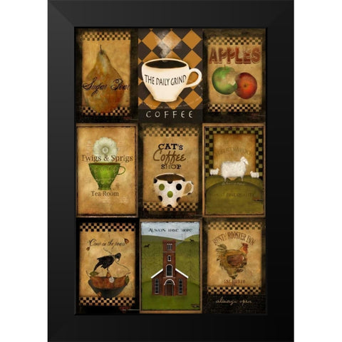 Kitchen Tiles Black Modern Wood Framed Art Print by Albert, Beth