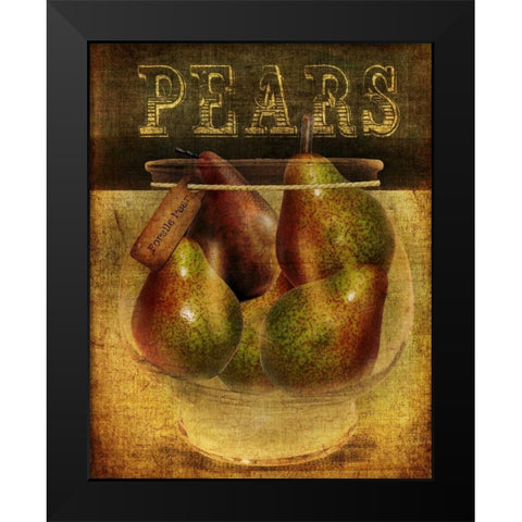 Pears Black Modern Wood Framed Art Print by Albert, Beth