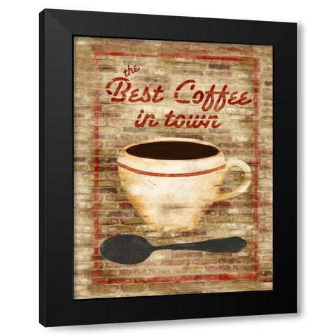Best Coffee in Town Black Modern Wood Framed Art Print by Albert, Beth