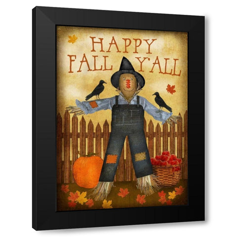 Happy Fall Yall Black Modern Wood Framed Art Print with Double Matting by Albert, Beth
