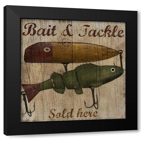 Bait and Tackle Black Modern Wood Framed Art Print with Double Matting by Albert, Beth