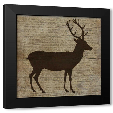 Deer Black Modern Wood Framed Art Print with Double Matting by Albert, Beth