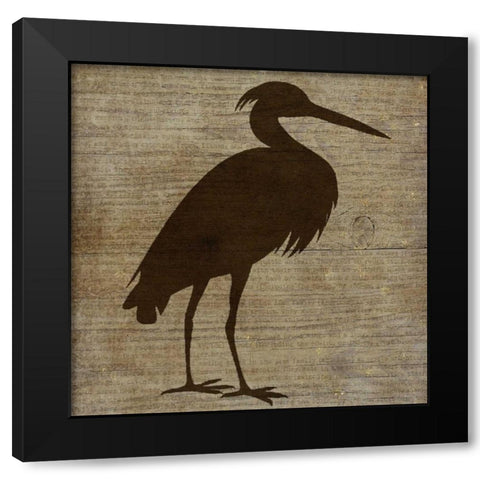 Heron Black Modern Wood Framed Art Print with Double Matting by Albert, Beth