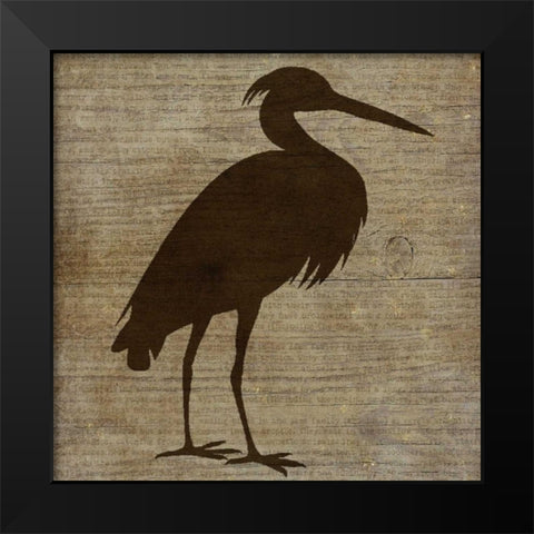 Heron Black Modern Wood Framed Art Print by Albert, Beth
